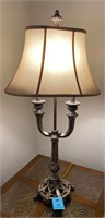 39" tall Table parlor double bulb lamp with shade