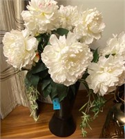 White floral arrangement in pot  36" tall