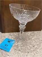 8" T etched clear glass crystal compote