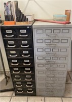 Gray and Black filing cabinet, locks,