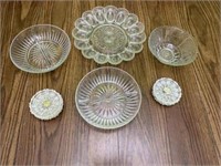 Deviled egg tray, Glass dipping trays, two shot