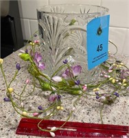 Crystal clear glass vase/votive holder + floral