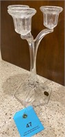 Cristal d'Arques crystal triple candle holder 11"