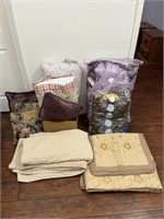 Pillows and blankets, king size bedspread