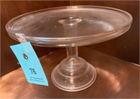 Vintage glass pedestal cake plate10"t x 8"w