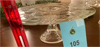 Beautiful 11" glass cake plate pedestal stand