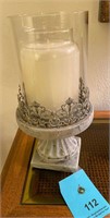 11" pedestal candle holder and candle