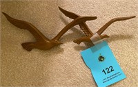 Carved wood wall hanging seagulls birds