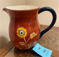 Hand painted orangish fall colors pitcher