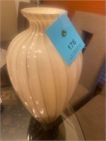 Swirling glass white vase