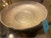 Hand wrought hammered aluminum 13 1/2" bowl