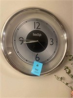 19" chrome and glass hanging wall clock