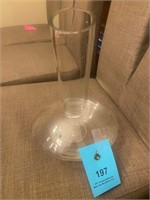 Glass vase with large bottom