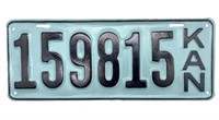 Antique Kansas License Plate (Repainted)