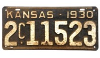 Antique 1930 Kansas License Plate