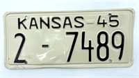 Antique 1945  Kansas License Plate