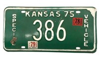1975 Kansas License Plate Special Vehicle