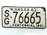 1961 Kansas License Plate