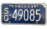 1964 Kansas License Plate