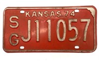 1974 Kansas License Plate