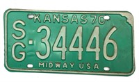1970 Kansas License Plate