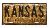 Vintage Kansas the Wheat State License Plate