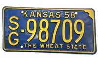 1958 Kansas License Plate