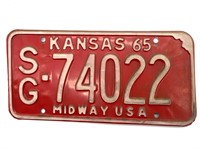 1965 Kansas License Plate