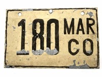 Handpainted Galvanized Metal Sign ‘180 Mar Co’