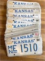 (22) 1980s Kansas License Plates