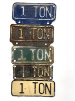 Antique 1 Ton License Plates