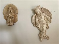 (2) Religious Wall Decor Pieces 11” and 19” (wing