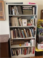 Metal Bookshelf and Books 35.5” x 13” x 71.5”