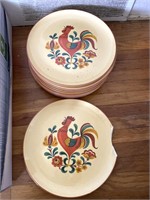 (11) Vintage MCM Rooster Plates 10” - Taylor,