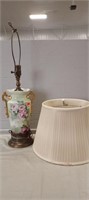 Victorian Style Ceramic Lamp 25" High, Works.