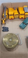 Tray Lot Of Assorted Plastic Toy Trucks