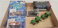 Tray Lot Of 6 Toy Cars & Tractors