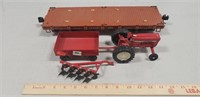 Ertl Toy Tractor, Wagon, Plow & Train Car