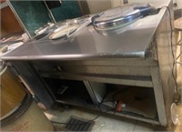 Stainless prep unit with plate dispensers
