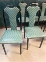 4 sturdy green vinyl chairs