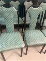 4 sturdy green vinyl chairs