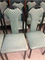 4 sturdy green vinyl chairs