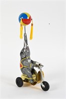 ELEPHANT ON TRICYCLE PLAY BALL WIND-UP TOY
