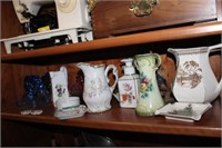 Shelf lot; porcelains, glass; Austria, Erphila