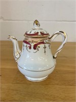 Vintage Gold and pink tea pot.  Small