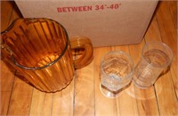 Grouping of glasses and pitcher