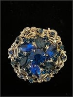 1950s brooch pin beautiful blues