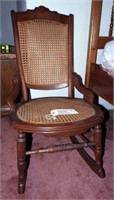 Lot #1010 - Victorian cane seat and back rocking