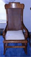 Lot #1043 - Antique Maple open arm cane seat