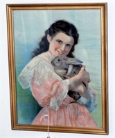 Lot #1045 - Framed antique print of "My Bunny"
